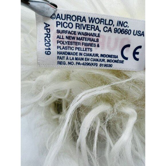 Aurora Llama Plush White Fuzzy 9 inch Stuffed Animal 2019 Alpaca - Picture 8 of 10